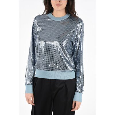 Bottega Veneta Pailletten-Pullover mit Rundhalsausschnitt in Hellblau Hellblau EU 36 / IT 40 Bottega Veneta Pailletten-Pullover mit Rundhalsausschnitt in Hellblau Hellblau EU 36 / IT 40