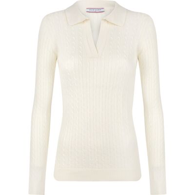 Felix Hardy Pullover Pullover Mit Polo-Kragen Ekru XL Felix Hardy Pullover Pullover Mit Polo-Kragen Ekru XL