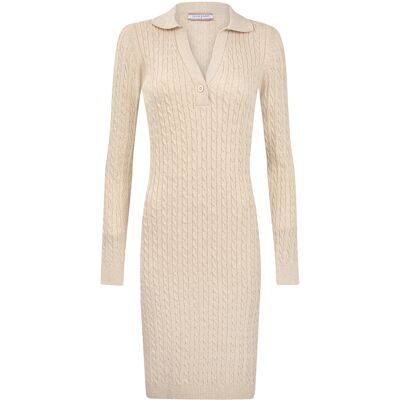 Felix Hardy Kleid Langärmeliges Kabelstrickkleid Beige L Felix Hardy Kleid Langärmeliges Kabelstrickkleid Beige L