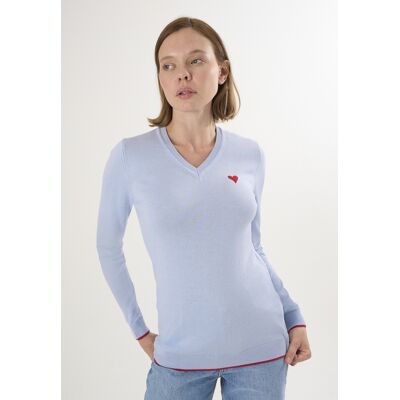 Felix Hardy Pullover V-Ausschnitt-Strickpullover Blau L Felix Hardy Pullover V-Ausschnitt-Strickpullover Blau L