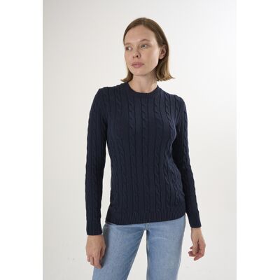 Felix Hardy Pullover Kabelstrick-Pullover Mit V-Ausschnitt Marine M Felix Hardy Pullover Kabelstrick-Pullover Mit V-Ausschnitt Marine M