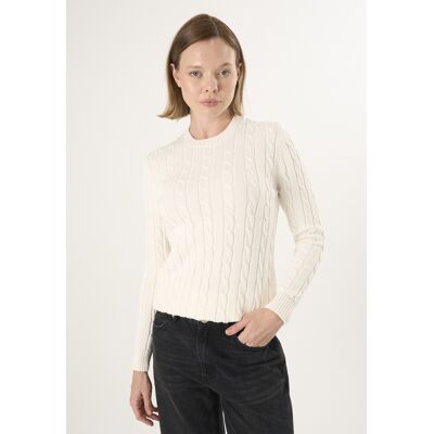 Felix Hardy Pullover Kabelstrick-Pullover Mit V-Ausschnitt Ekru M Felix Hardy Pullover Kabelstrick-Pullover Mit V-Ausschnitt Ekru M