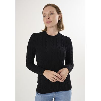 Felix Hardy Pullover Kabelstrick-Pullover Mit V-Ausschnitt Schwarz M Felix Hardy Pullover Kabelstrick-Pullover Mit V-Ausschnitt Schwarz M