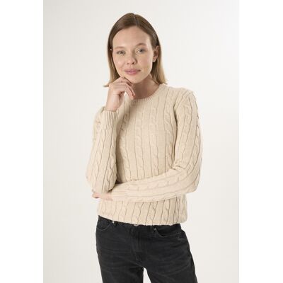 Felix Hardy Pullover Kabelstrick-Pullover Mit V-Ausschnitt Beige M Felix Hardy Pullover Kabelstrick-Pullover Mit V-Ausschnitt Beige M