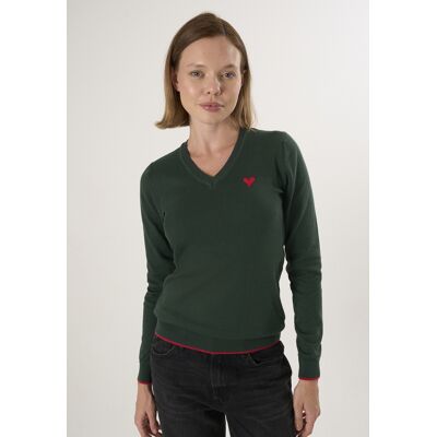 Felix Hardy Pullover V-Ausschnitt-Strickpullover Grün S Felix Hardy Pullover V-Ausschnitt-Strickpullover Grün S