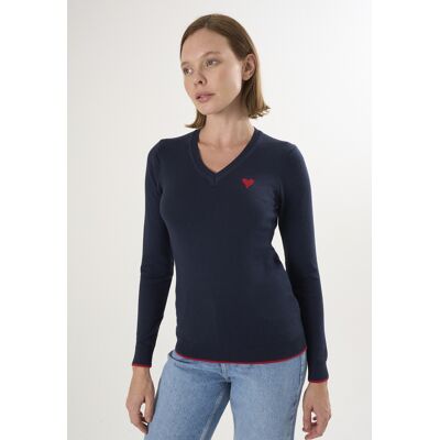 Felix Hardy Pullover V-Ausschnitt-Strickpullover Marine S Felix Hardy Pullover V-Ausschnitt-Strickpullover Marine S