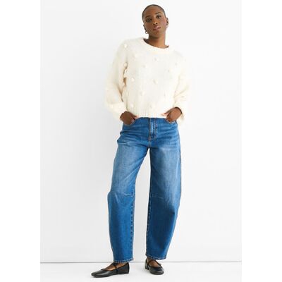 Gini London Cremefarbener Oversize-Strickpullover aus Wollmischung Creme M/L Gini London Cremefarbener Oversize-Strickpullover aus Wollmischung Creme M/L