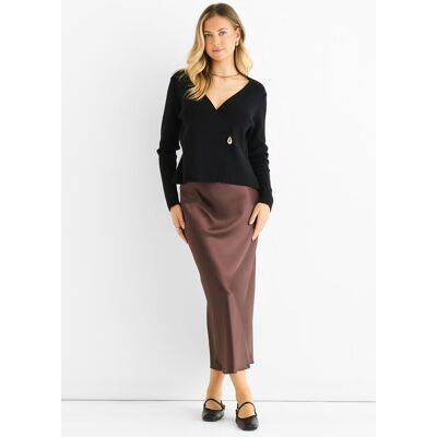 Gini London Kompakte Strickjacke mit schwarzem Knopfverschluss Schwarz M/L Gini London Kompakte Strickjacke mit schwarzem Knopfverschluss Schwarz M/L