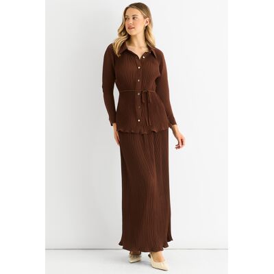 Gini London Schokolade Plissee Maxirock mit elastischer Taille Schokolade EU 36 / UK 8 Gini London Schokolade Plissee Maxirock mit elastischer Taille Schokolade EU 36 / UK 8