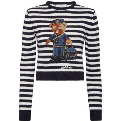 Philipp Plein Pullover Rundhalsausschnitt Ls Teddy Dunkelblau L Philipp Plein Pullover Rundhalsausschnitt Ls Teddy Dunkelblau L