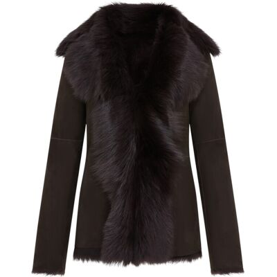 Infinity Leather Damenjacke aus braunem Toscana-Lammfell-Wildleder - Noiré Braun EU 40 / UK 12 Infinity Leather Damenjacke aus braunem Toscana-Lammfell-Wildleder - Noiré Braun EU 40 / UK 12