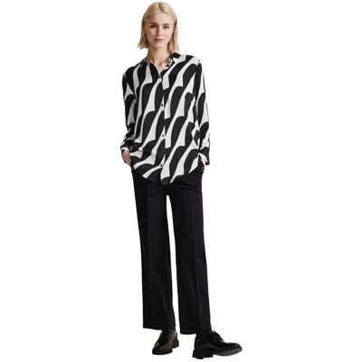 Street One Bluse mit abstraktem Druck und langen Ärmeln Schwarz EU 38 Street One Bluse mit abstraktem Druck und langen Ärmeln Schwarz EU 38