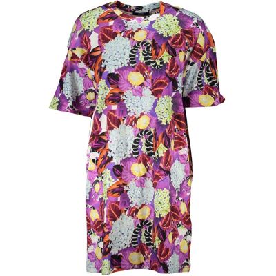 Cavalli Class Blumenmuster Mini T-Shirt Kleid Ca26767 Lila XS Cavalli Class Blumenmuster Mini T-Shirt Kleid Ca26767 Lila XS