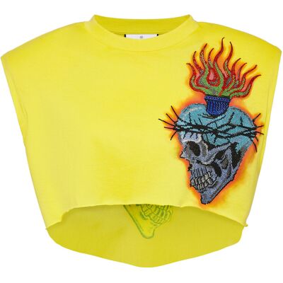 Philipp Plein Tanktop Tattoo Gelb XS Philipp Plein Tanktop Tattoo Gelb XS