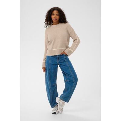 Kaffe Strickpullover KAjinie Strickpullover Loose fit Creme S Kaffe Strickpullover KAjinie Strickpullover Loose fit Creme S