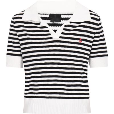 Dreimaster Pullover Frauen cremeweißer schwarzer Streifen Cremefarben S Dreimaster Pullover Frauen cremeweißer schwarzer Streifen Cremefarben S