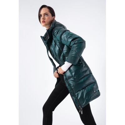 Wittchen Damen Daunenmantel aus grünem Nylon mit Kapuze Grün L Wittchen Damen Daunenmantel aus grünem Nylon mit Kapuze Grün L