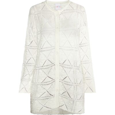 IZIA Langer Cardigan Damen Wollweiß Cremefarben M IZIA Langer Cardigan Damen Wollweiß Cremefarben M