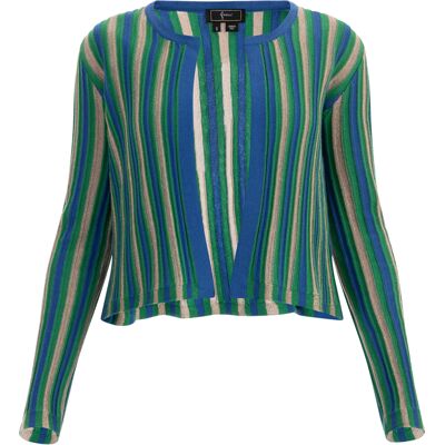 Faina Strickjacke Damen Blau Mehrfarbig Blau XS Faina Strickjacke Damen Blau Mehrfarbig Blau XS