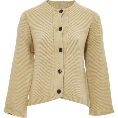 RISA Strickjacke Damen dunkelbeige Beige M RISA Strickjacke Damen dunkelbeige Beige M