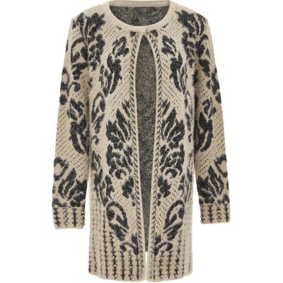 Faina Strickjacke Damen beige/schwarz Beige M Faina Strickjacke Damen beige/schwarz Beige M