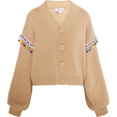 IZIA Strickjacke Damen Beige Beige M/L IZIA Strickjacke Damen Beige Beige M/L