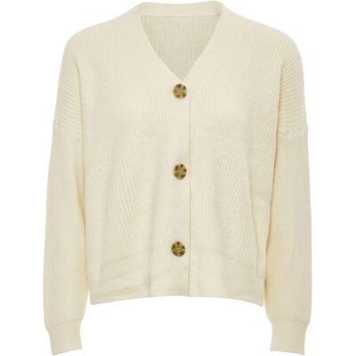 RISA Strickjacke Damen Wollweiß Cremefarben M RISA Strickjacke Damen Wollweiß Cremefarben M