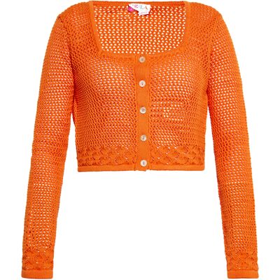IZIA Strickjacke Damen orange Orange S IZIA Strickjacke Damen orange Orange S