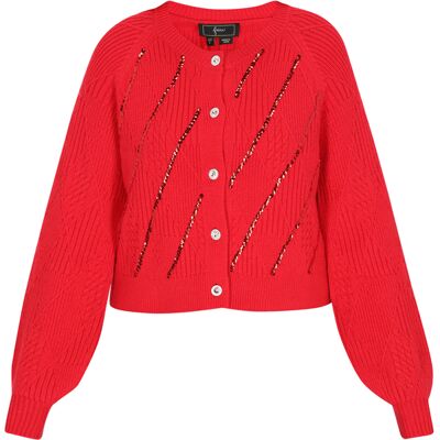 Faina Strickjacke Frauen Rot Rot M/L Faina Strickjacke Frauen Rot Rot M/L