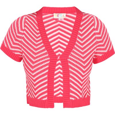 IZIA Strickjacke Frauen fuchsia weiß Fuchsie L IZIA Strickjacke Frauen fuchsia weiß Fuchsie L