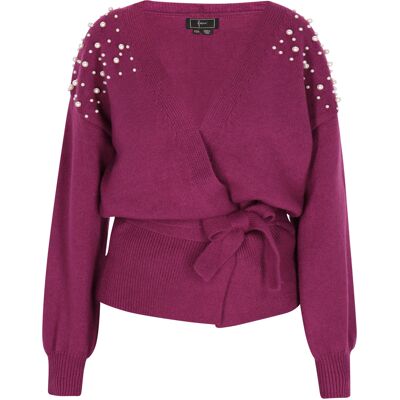 Faina Strickjacke Damen Pflaume Lila M/L Faina Strickjacke Damen Pflaume Lila M/L