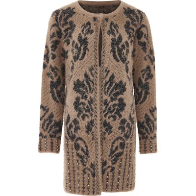 Faina Strickjacke Damen Dunkelrosa Schwarz Altrosa M Faina Strickjacke Damen Dunkelrosa Schwarz Altrosa M