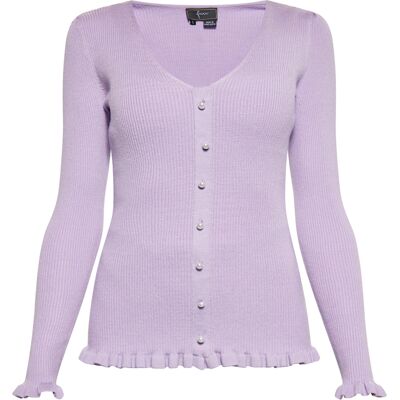 Faina Strickjacke Damen Lavendel Rosa XL Faina Strickjacke Damen Lavendel Rosa XL