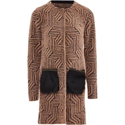 Faina Strickjacke Damen Dunkelrosa Schwarz Altrosa M Faina Strickjacke Damen Dunkelrosa Schwarz Altrosa M