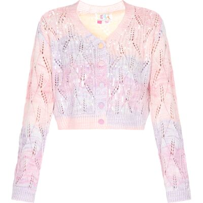 IZIA Strickjacke Frauen lila mehrfarbig Lila M/L IZIA Strickjacke Frauen lila mehrfarbig Lila M/L