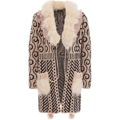 Faina Strickjacke Damen rosa schwarz Rose M Faina Strickjacke Damen rosa schwarz Rose M