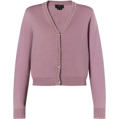 Faina Strickjacke mit Perlen Damen Mauve Altrosa M/L Faina Strickjacke mit Perlen Damen Mauve Altrosa M/L