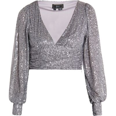 Faina Langarmshirt Damen grau silber Grau S Faina Langarmshirt Damen grau silber Grau S