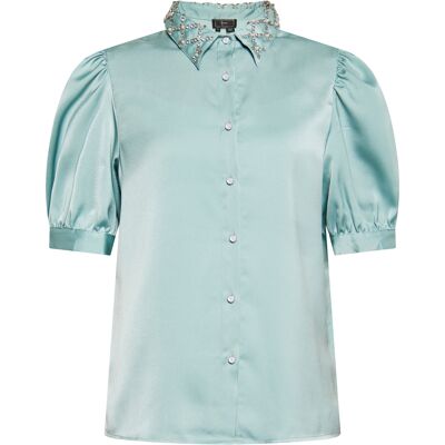 Faina Hemdbluse Damen Minze Minze S Faina Hemdbluse Damen Minze Minze S