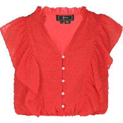 Faina Bluse Damen verrotten Rot M Faina Bluse Damen verrotten Rot M