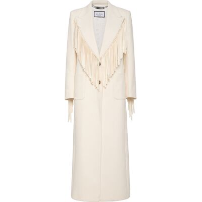 Philipp Plein Coat Long Creme M Philipp Plein Coat Long Creme M