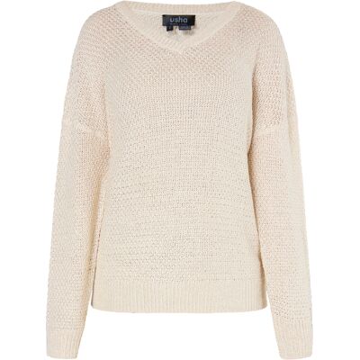 usha Strickpullover Damen Dunkelcreme Creme L usha Strickpullover Damen Dunkelcreme Creme L