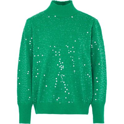 Faina Strickpullover mit Pailletten Damen grün Grün XS/S Faina Strickpullover mit Pailletten Damen grün Grün XS/S
