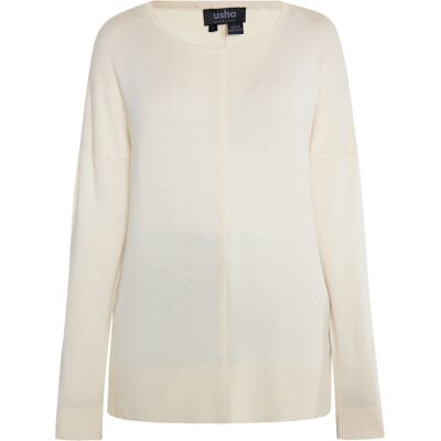 usha Strickpullover Damen Creme Creme XL usha Strickpullover Damen Creme Creme XL
