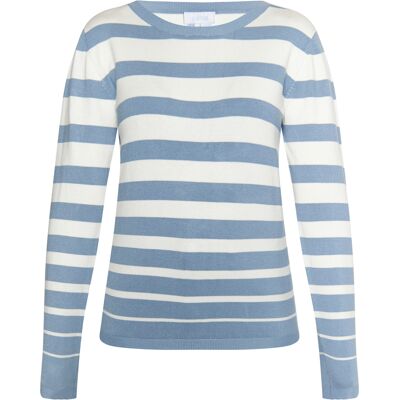 usha Strickpullover Damen Denimblau Wollweiss Blau XL usha Strickpullover Damen Denimblau Wollweiss Blau XL