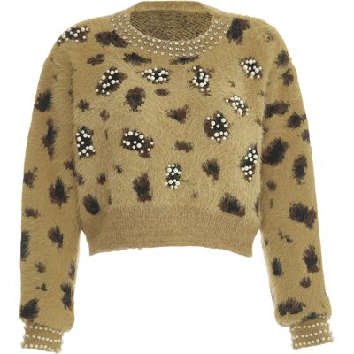 Faina Strickpullover Damen Beige Beige M Faina Strickpullover Damen Beige Beige M