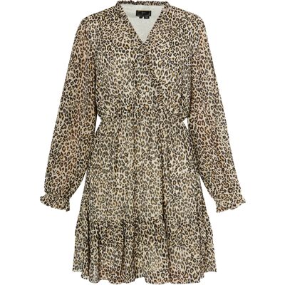 Faina Minikleid mit Leoprint Damen Hellbeige Mehrfarbig Beige L Faina Minikleid mit Leoprint Damen Hellbeige Mehrfarbig Beige L