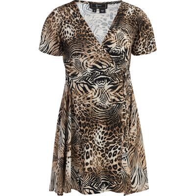 Faina Minikleid mit Animal-Print Damen Beige Beige M Faina Minikleid mit Animal-Print Damen Beige Beige M