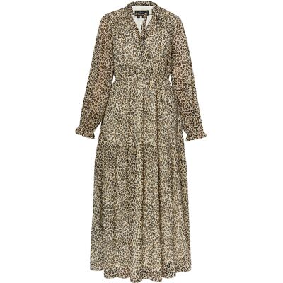 Faina Maxikleid mit Leoprint Damen Hellbeige Mehrfarbig Beige M Faina Maxikleid mit Leoprint Damen Hellbeige Mehrfarbig Beige M