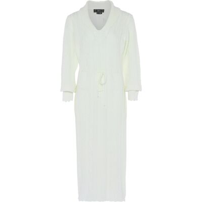 Faina Strickkleid Damen Wollweiß Cremefarben M/L Faina Strickkleid Damen Wollweiß Cremefarben M/L